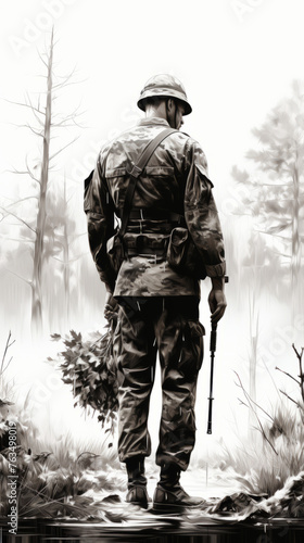 Soldier in Forest