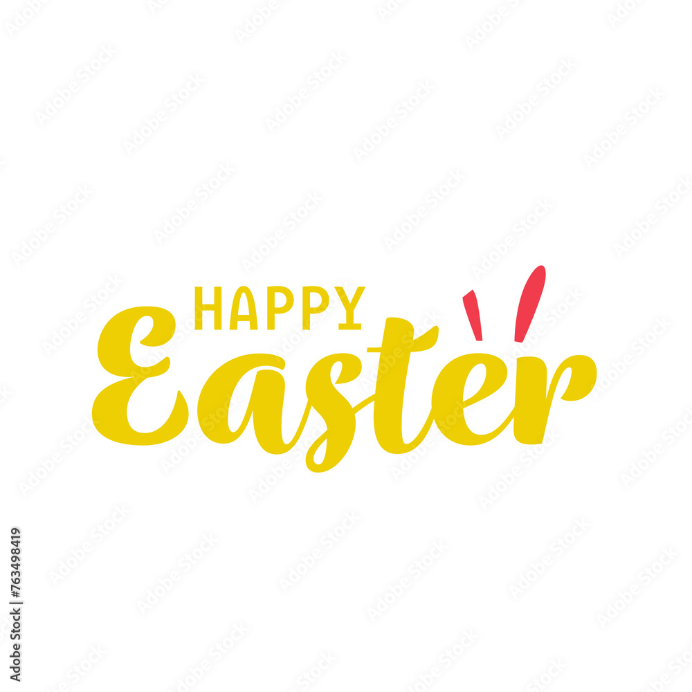 Easter design lettering with bunny ears without background PNG