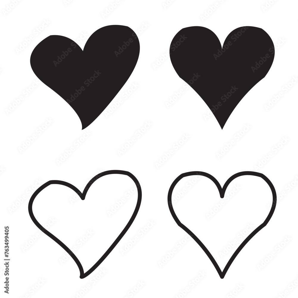 Heart vector icons. Vector set heart shape . Valentine's Day. Love passion concept. Romantic design. black hearts in the white background. Vector illustration in eps 10. Heart vector icons. Vector set heart shape . Valentine's Day. Love passion concept. Romantic design. black hearts in the white background. Vector illustration in eps 10.