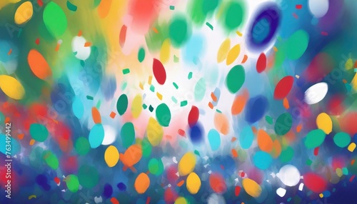 celebration and colorful confetti party blur abstract background