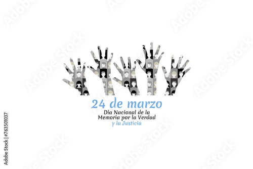 Translation: March 24, Day of Remembrance for Truth and Justice vector illustration. National holiday of Argentina. Suitable for greeting card and poster.