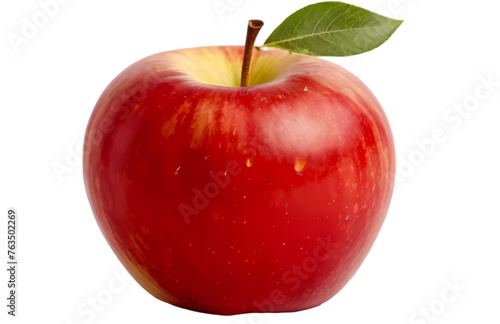 red apple isolated on white transparent background PNG 