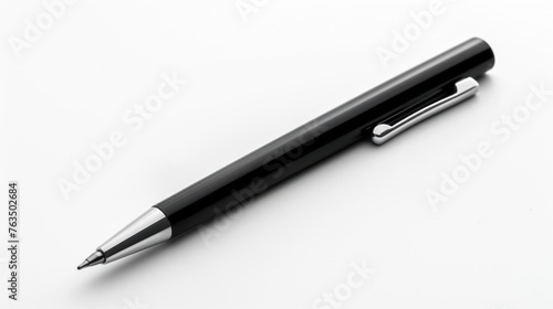 Black luxury pen isolated on white background. AI generated image