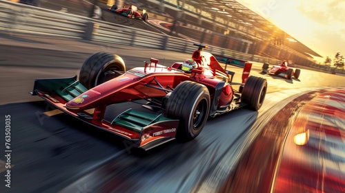 Wallpaper Mural Motion blur, Race driver and race car racing on speed track, Car race on asphalt race track crossing finish line. Torontodigital.ca