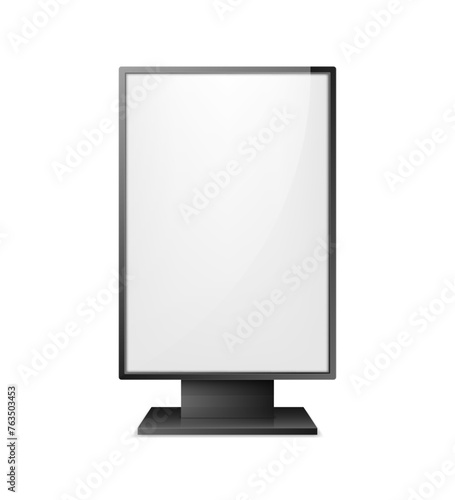 Lightbox layout. Signboard for advertising. Realistic city format billboard. Vertical signs. Vector illustration.