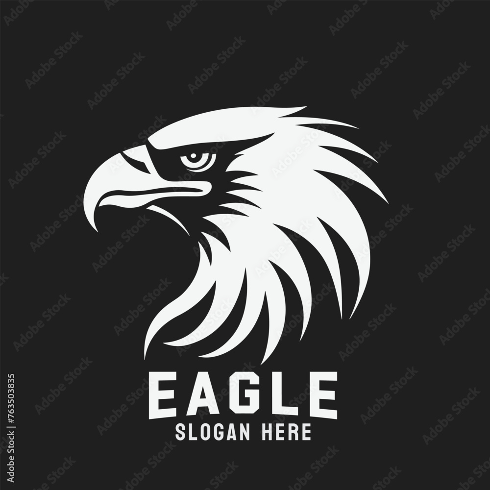 Fototapeta premium Black and white eagle head vector logo design. A striking symbol and sign.