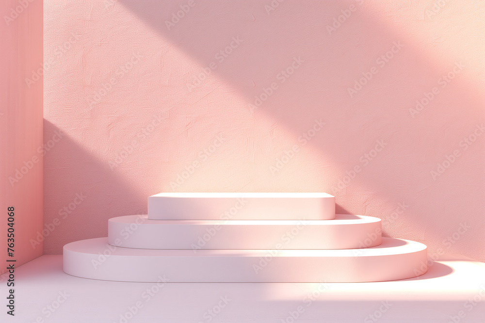 Obraz premium Pastel empty platform template mockup