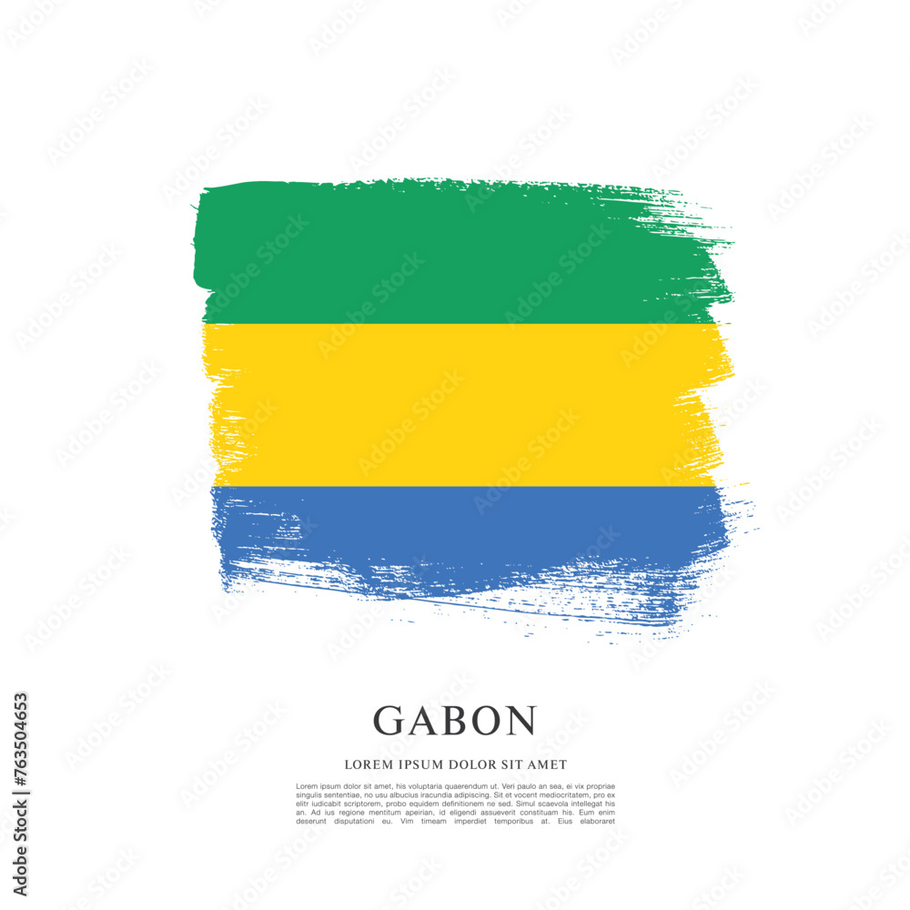 Obraz premium Flag of Gabon vector illustration