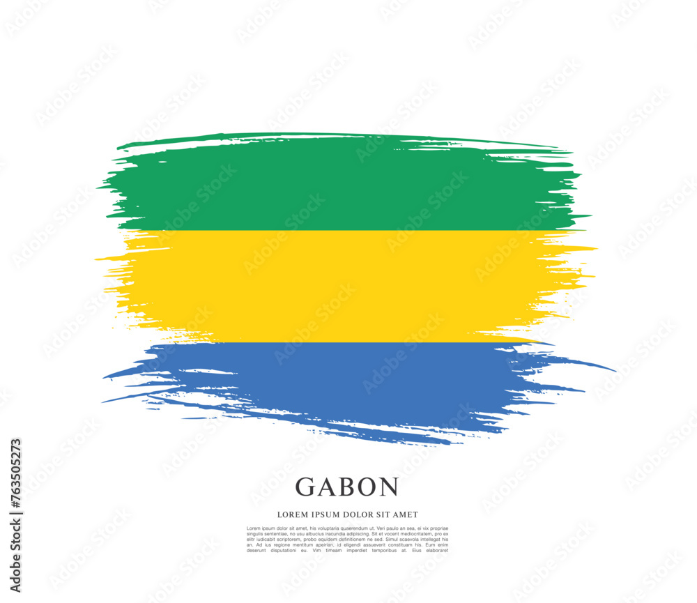 Obraz premium Flag of Gabon vector illustration
