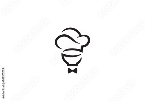 hat cook with bowl logo. creative chef food symbol icon design