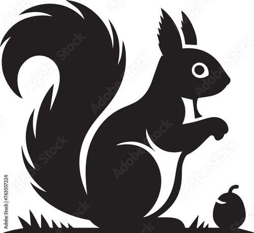 Black silhouette illustrations of squirrel in different poses, capturing the playful and curious nature of these woodland creatures