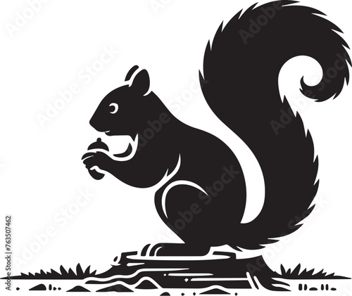 Black silhouette illustrations of squirrel in different poses, capturing the playful and curious nature of these woodland creatures