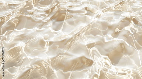 Shiny beige water texture. Copy space