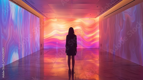 A digital art exhibit featuring interactive installations