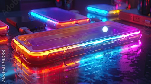 A neon-accented modular phone allowing for easy component swaps