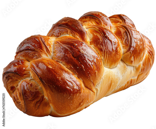 A long, brown loaf of bread with a crust, isolated on transparent or white background