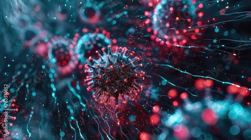 Artwork visualizing the spread of a computer virus