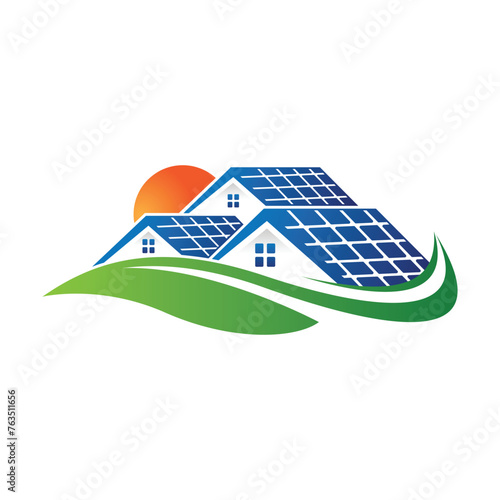 Solar home and sun save energy power and natural