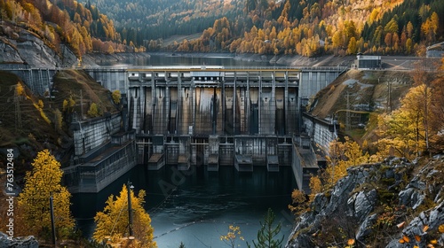 Views of a large hydro electric facility.  © Jeff Whyte