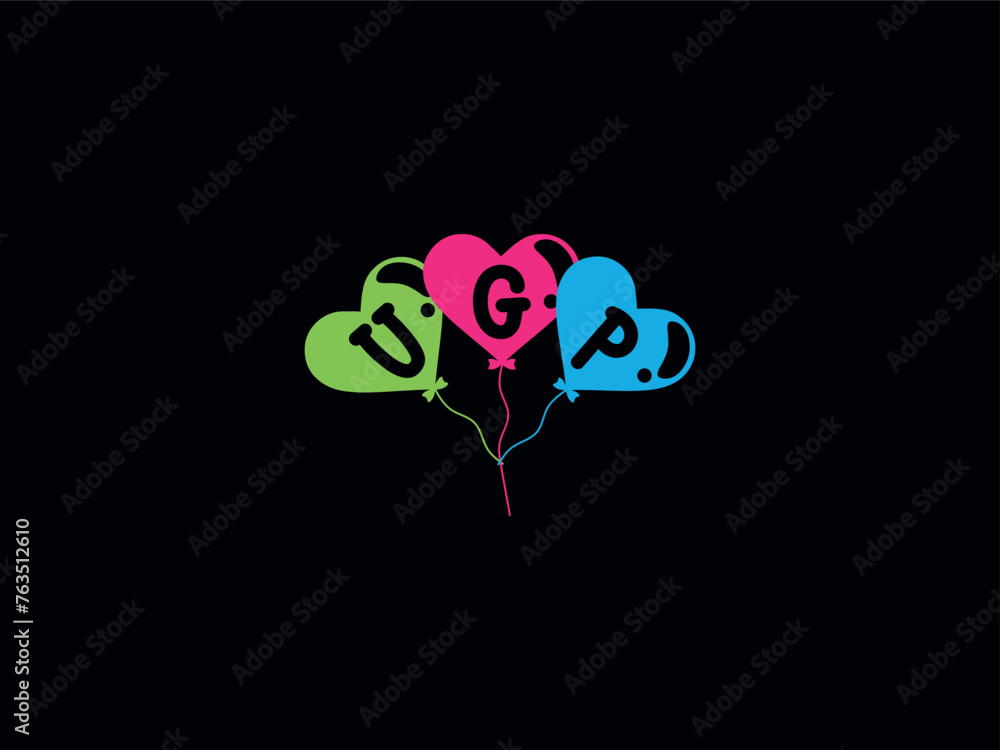 Monogram UGP Balloon Letter Logo Monogram UGP Balloon Letter Logo