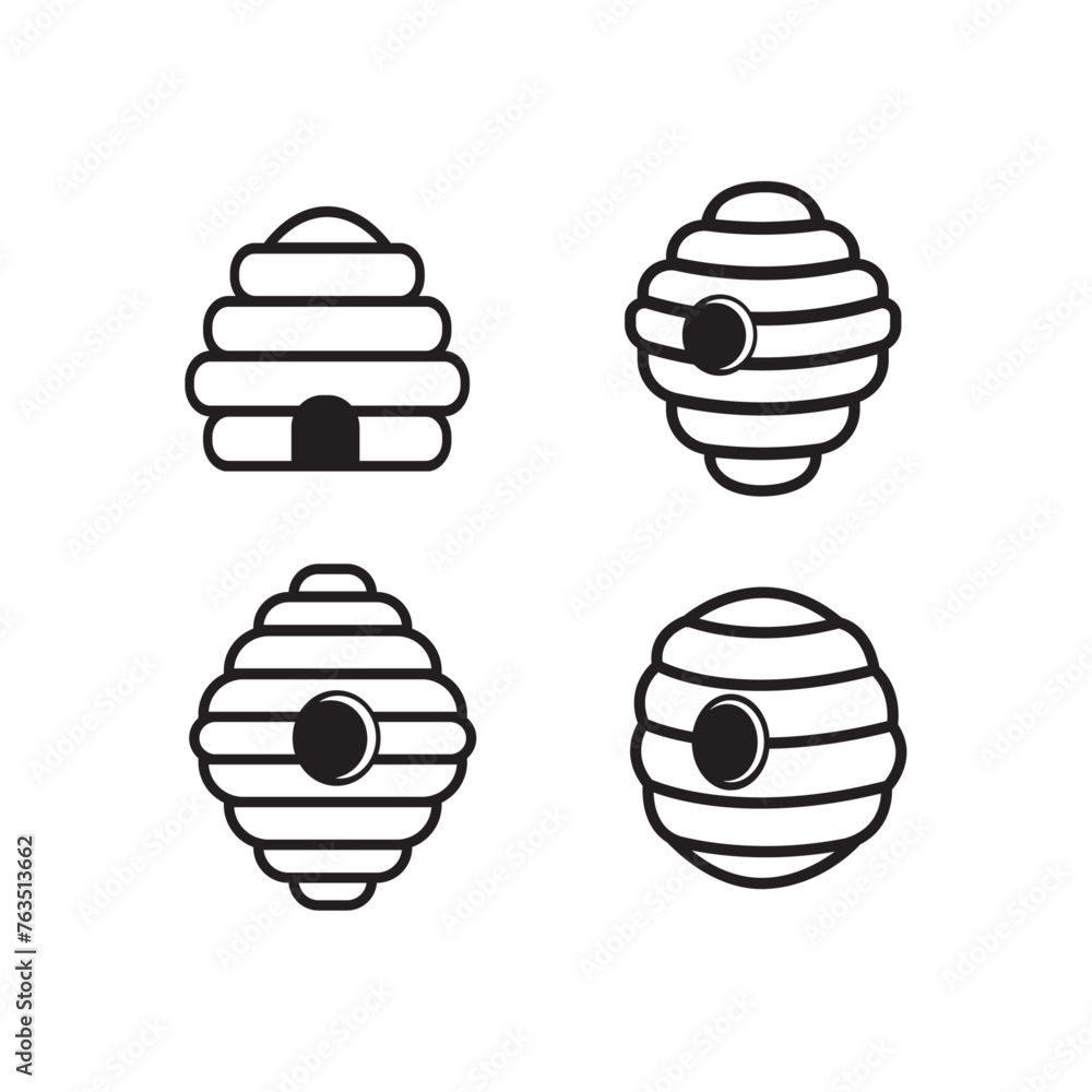 Bee Hive outline Premium Vector and icon Bee Hive outline Premium Vector and icon