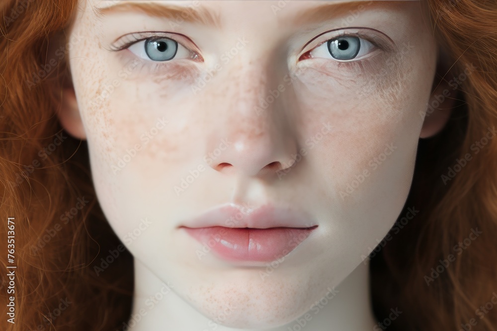 Close-Up of Woman With Freckles Close-Up of Woman With Freckles