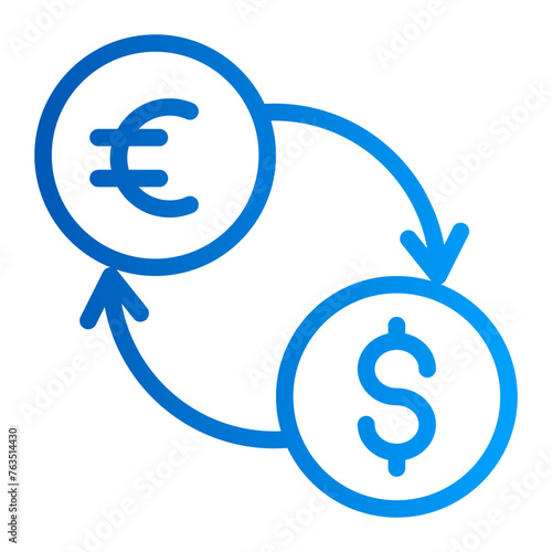 This is the Exchange icon from the Accounting icon collection with an outline gradient style	
