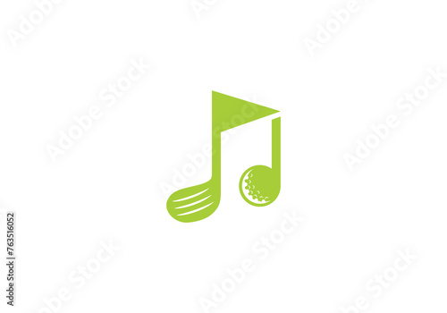golf with note music logo icon design