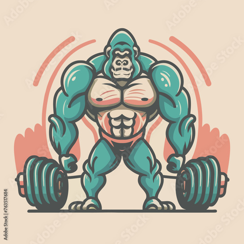 red white black modern style minimalist lines of a strong muscle pose strong body builder anatomy man at gym with bundle Doing exercises in all body positions using different gym equipment