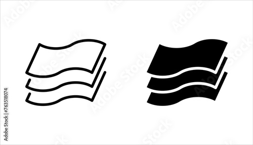 Layers icon set, Three levels stacked, vector illustration on white background
