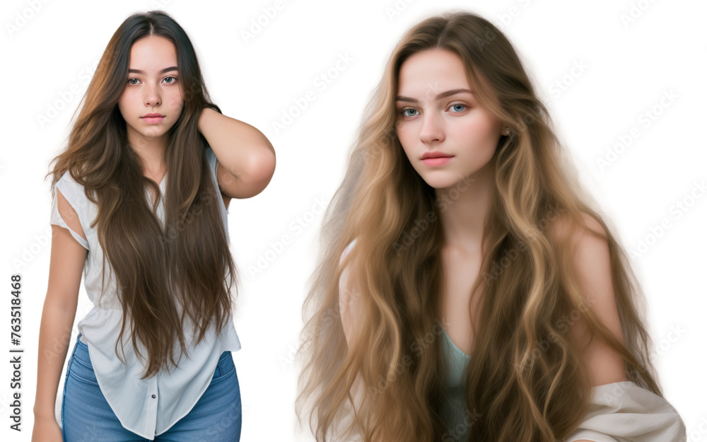 Set of Person. Graceful Elegance. Women's Portraits on Transparent Backgrounds. Set of Person. Graceful Elegance. Women's Portraits on Transparent Backgrounds.
