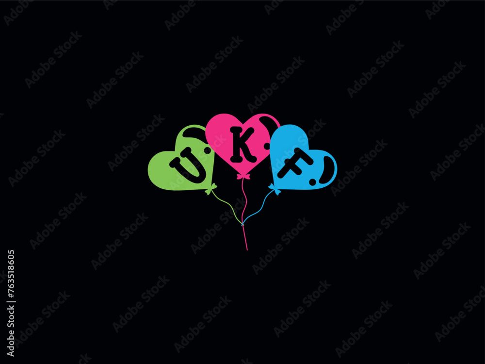 Alphabet UKF Balloons Logo For Your Business - obrazy, fototapety, plakaty 