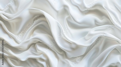 A white fabric with a wave pattern. The wave pattern is very prominent and covers the entire fabric