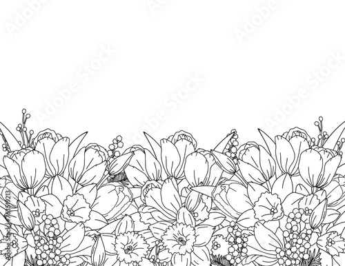 Abstract floral background. Coloring page for adults and children.
