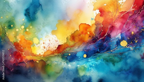 popular colors, watercolors, paints, abstract, fractals ver 10