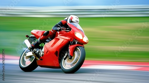 man riding a motorcycle and racing