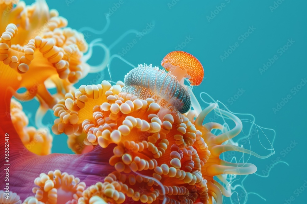 Naklejka premium Coral reef. Diving. Underwater life.