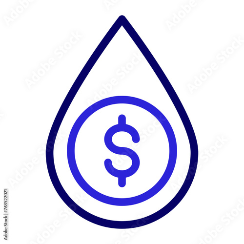 This is the Drop icon from the Accounting icon collection with an outline color style