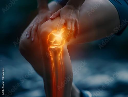 Person With Knee Pain Holding Knee