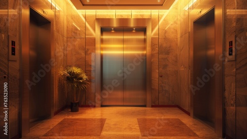 elevator with closed door 