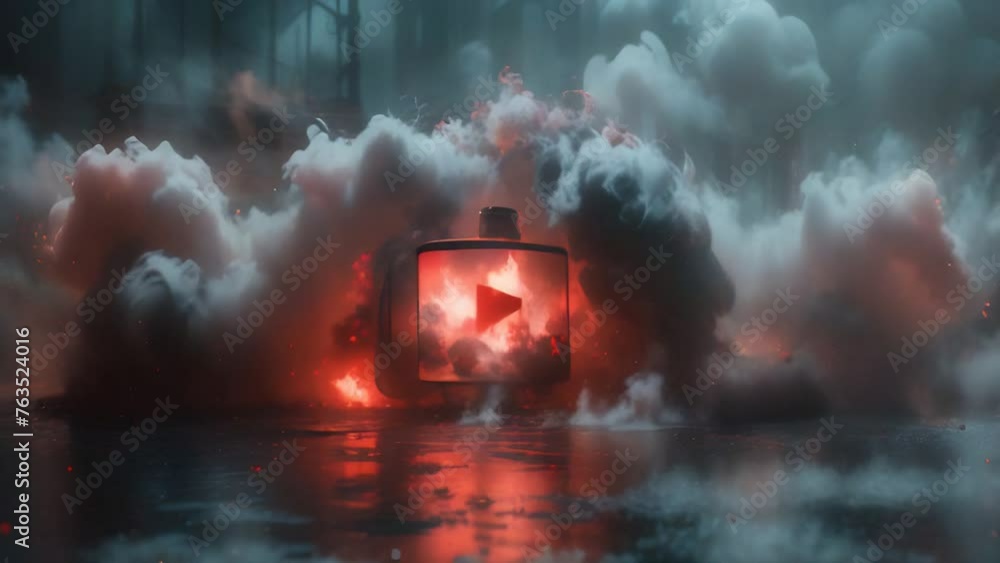 smoke burning fire in the sky play button intro video youtube start press 