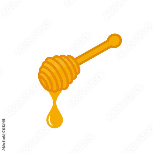 Honey dipper yellow silhouette premium vector