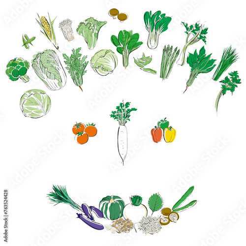 Surprise of the face by vegetables illustration