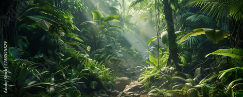 Native tropic amazon rainy forest.  Eco concept photo