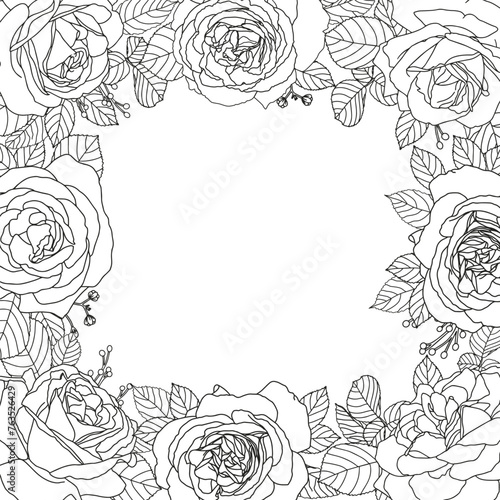 Abstract floral background. Coloring page for adults and children.