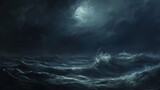 dark stormy sea at night