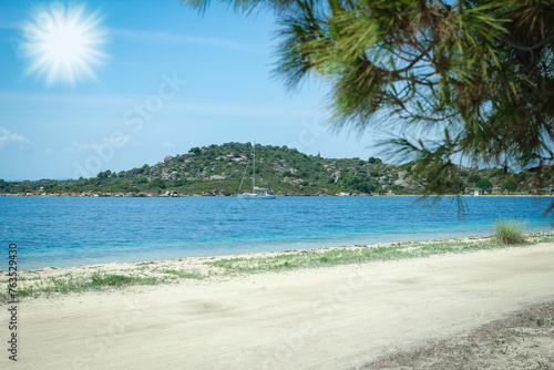 Fototapeta Naklejka Na Ścianę i Meble -  beautiful nature by the sea in greece background