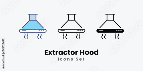 Extractor Hood icon thin line and glyph vector icon stock illustration