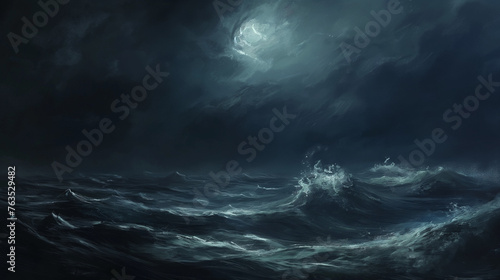 dark stormy sea at night © Axel