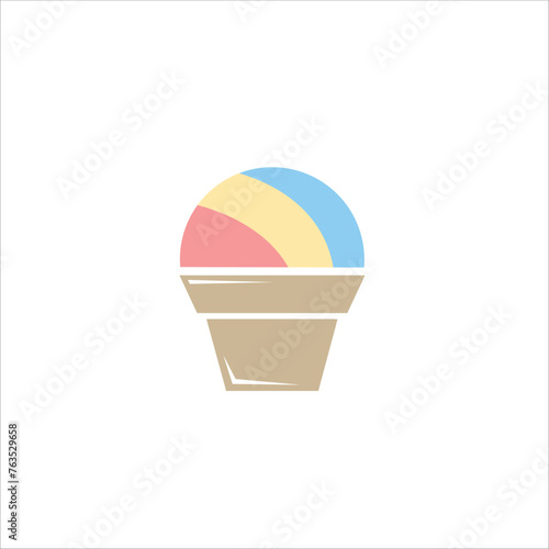 vector colorful shaved ice illustration, suitable for wall decoration, table stickers, etc